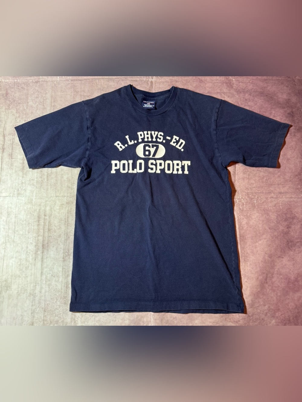 Vintage Polo Sport Ralph Lauren Men's Short Sleeve T-Shirt Phys Ed 67 Sz Medium